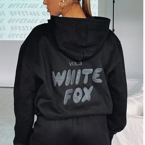 White Fox Black Sweatsuit
